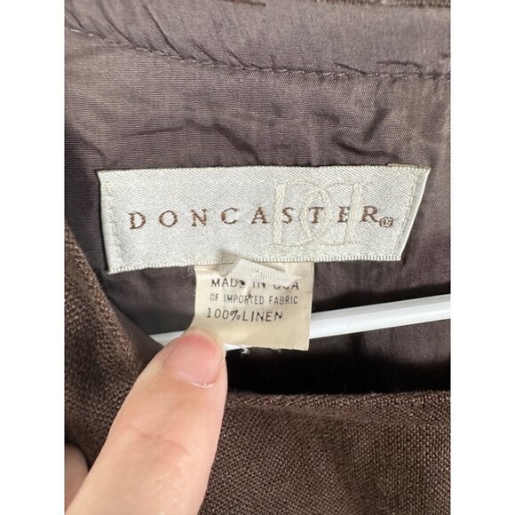 Don Caster, Brown sleeveless linen midi dress, size 8 - Picture 8 of 8